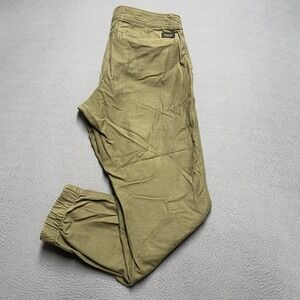 REI Cooperative Pants Mens 34x32 Green Jogger Hiking Elastic Cuff Cotton Stretch